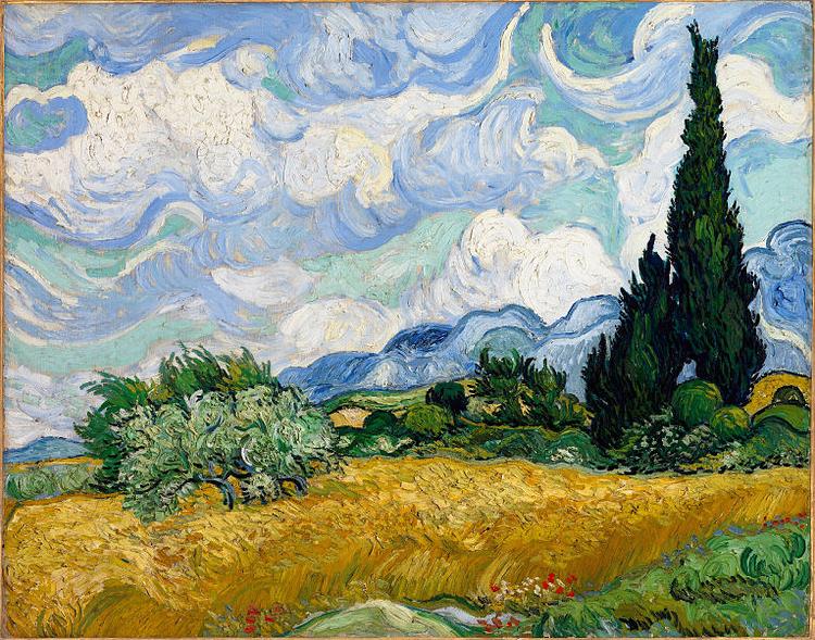 Vincent Van Gogh Wheat Field with Cypresses oil painting image